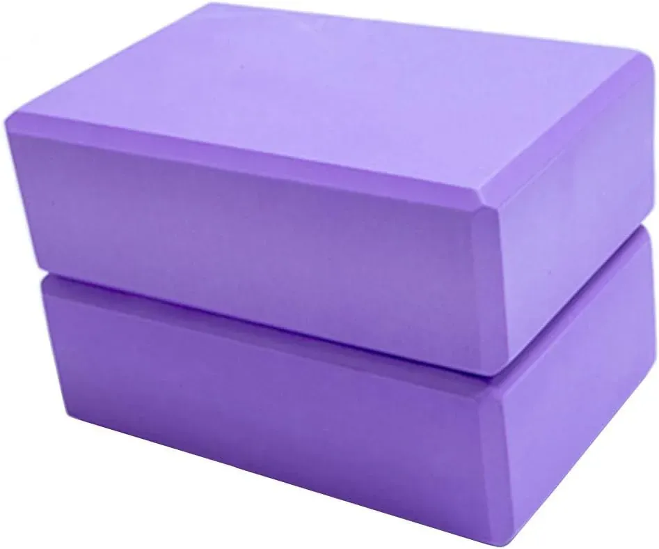 2 Bloques de Yoga, Espuma de Eva Antideslizante de Alta Densidad para Yoga, Pilates, Ejercicio, Entrenamiento, Fitness y Gimnasio(Morado) foto 5