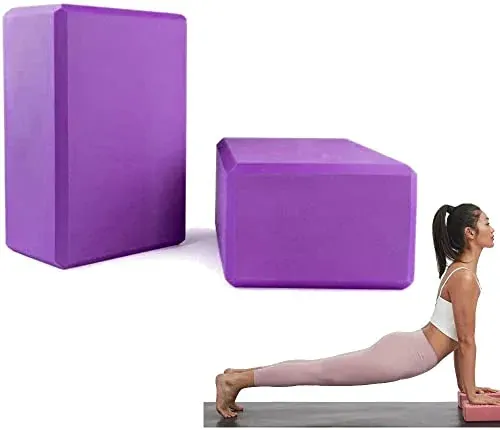 2 Bloques de Yoga, Espuma de Eva Antideslizante de Alta Densidad para Yoga, Pilates, Ejercicio, Entrenamiento, Fitness y Gimnasio(Morado) foto 7