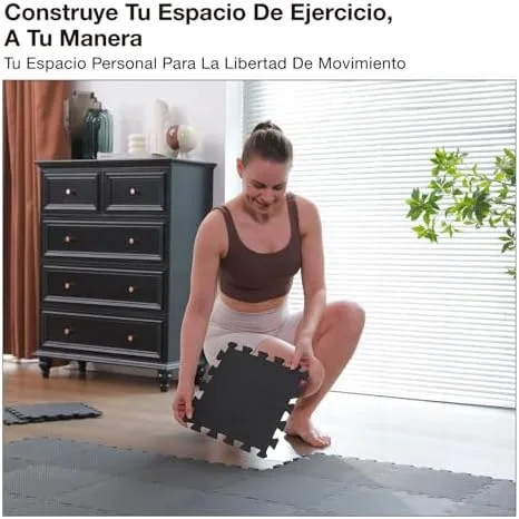 AIRHOP Juego de 18 alfombrillas para suelo de gimnasio, espuma EVA de alta densidad, antideslizantes y de alta amortiguación, ideales para yoga y fitness, perfecto para gimnasio en casa, 30x30 cm foto 4
