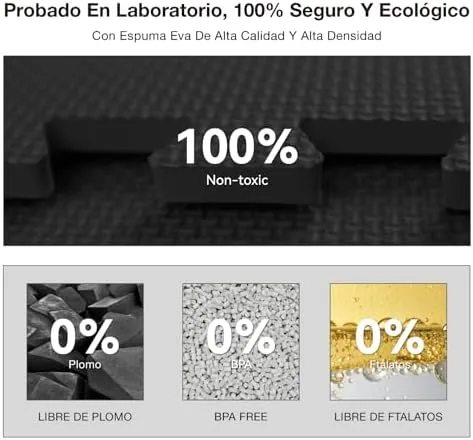 AIRHOP Juego de 18 alfombrillas para suelo de gimnasio, espuma EVA de alta densidad, antideslizantes y de alta amortiguación, ideales para yoga y fitness, perfecto para gimnasio en casa, 30x30 cm foto 5