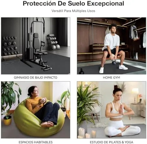 AIRHOP Juego de 18 alfombrillas para suelo de gimnasio, espuma EVA de alta densidad, antideslizantes y de alta amortiguación, ideales para yoga y fitness, perfecto para gimnasio en casa, 30x30 cm foto 6
