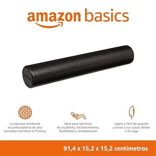 Amazon Basics Rodillo de espuma de alta densidad, Negro - 90 cm foto 2