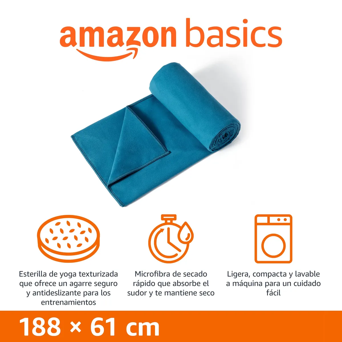 Amazon Basics Yoga Mat Towel, Hot Yoga, Soft, Sweat Absorbant foto 1