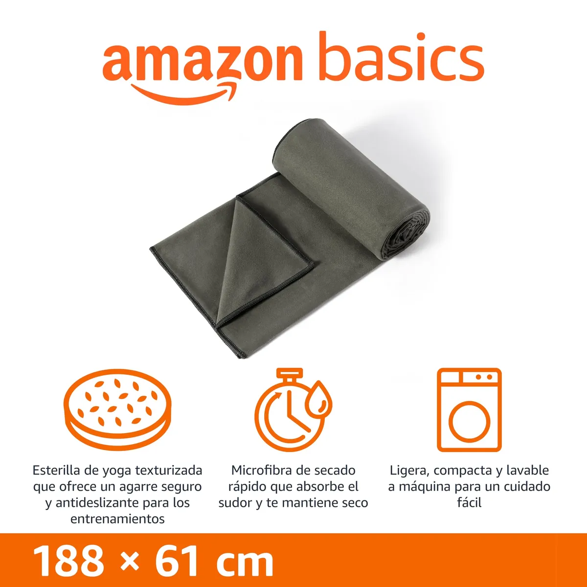 Amazon Basics Yoga Mat Towel, Hot Yoga, Soft, Sweat Absorbant foto 1