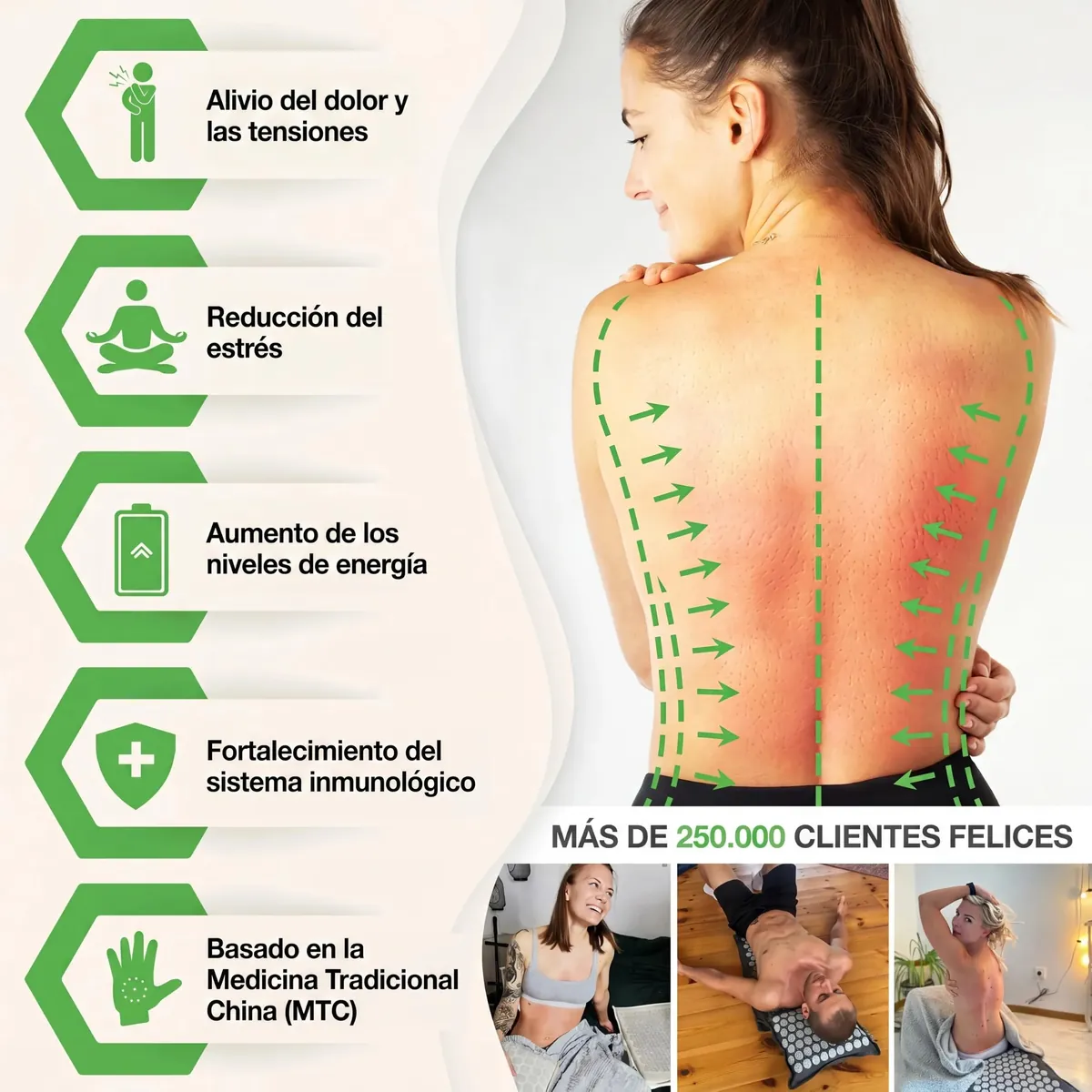 BACKLAXX® Esterilla de Acupresión con Almohada, Esterilla Masaje Espalda foto 1