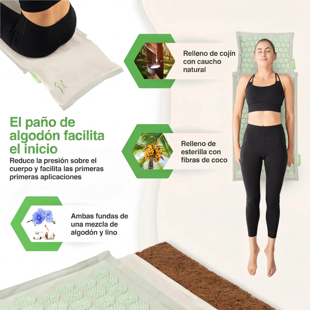 BACKLAXX® Esterilla de Acupresión con Almohada, Esterilla Masaje Espalda foto 2
