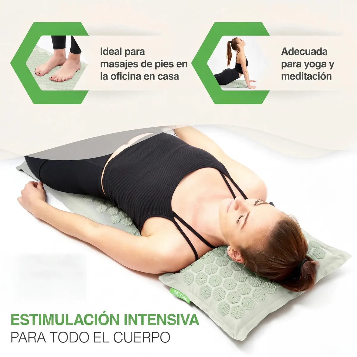 BACKLAXX® Esterilla de Acupresión con Almohada, Esterilla Masaje Espalda foto 3