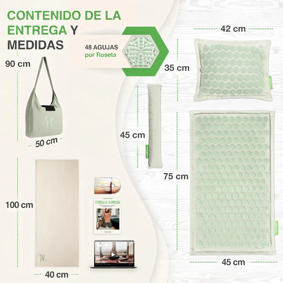 BACKLAXX® Esterilla de Acupresión con Almohada, Esterilla Masaje Espalda foto 4