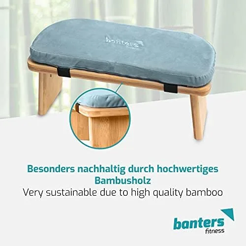 banters Banco de meditación - Hecho de bambú sólido - Taburete de meditación Plegable con cojín