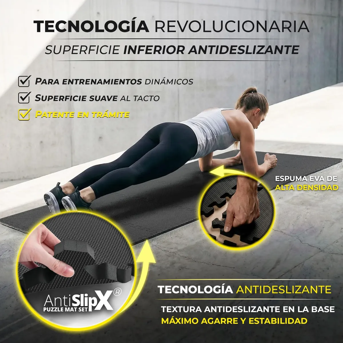 bemaxx Esterilla Fitness AntiSlipX - Alfombrilla Puzzle para Suelo Gimnasio foto 1