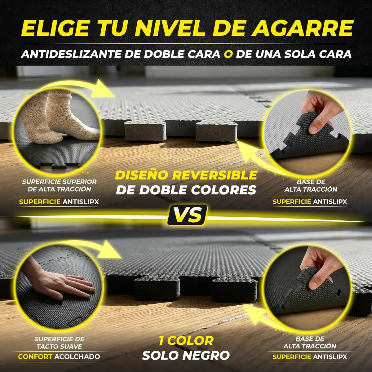 bemaxx Esterilla Fitness AntiSlipX - Alfombrilla Puzzle para Suelo Gimnasio foto 5