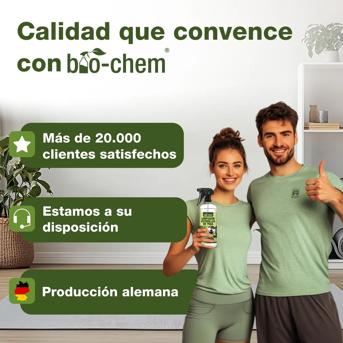 Bio-Chem - Producto para el cuidado de esterillas deportivas - Limpiador antiolor para colchoneta de yoga pilates fitness - Accesorios de limpieza para equipo deportivo foto 6