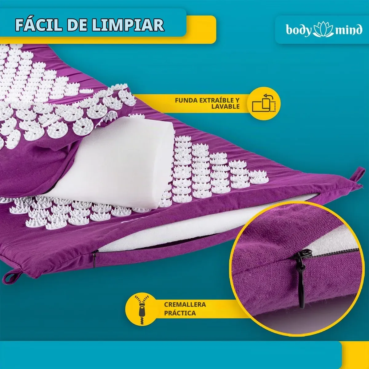 Body & Mind® Estera de Acupresión con 7.140 Puntas - Tapete Fakir foto 2