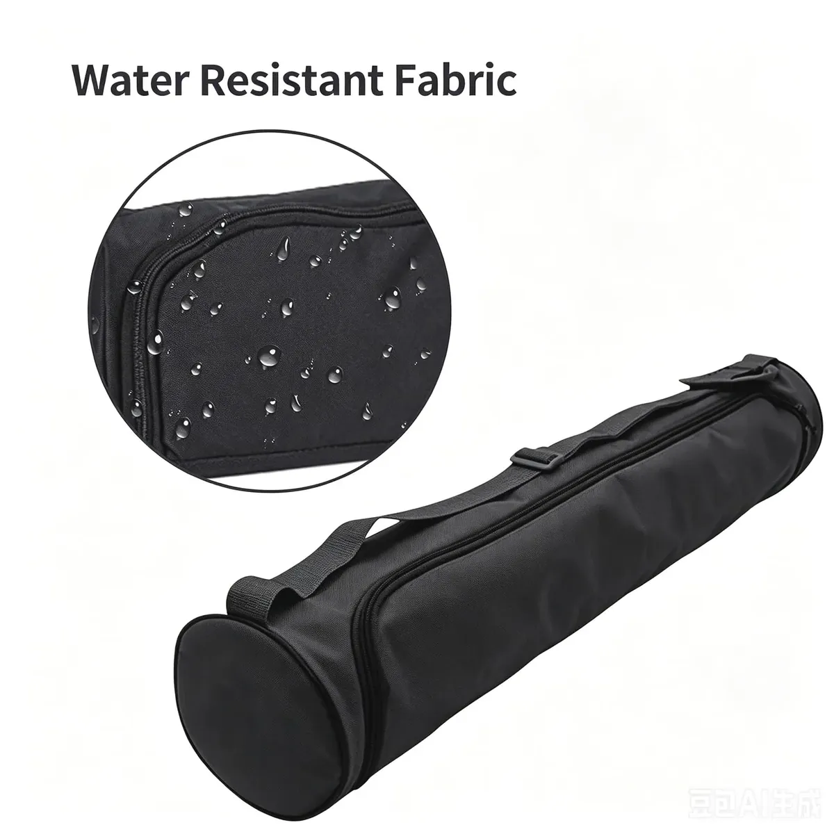 Bolsa para Esterilla de Yoga, Bolsa de Transporte para Esterilla de Yoga con Cremallera Completa y Correa Ajustable, Correa Impermeable para Bolsa de Transporte para Esterilla de Yoga (Negro) foto 4