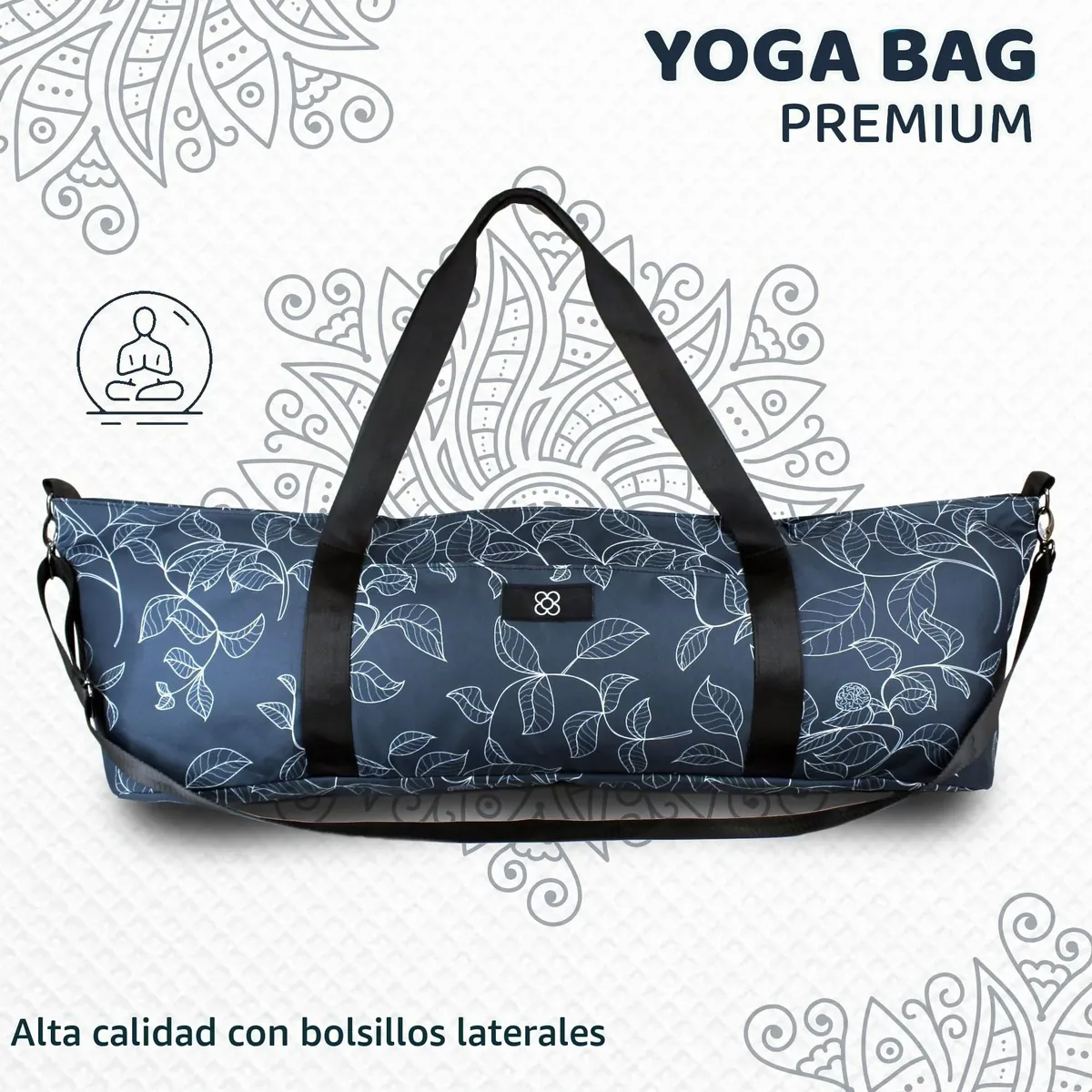 DOJA Barcelona Bolsa Esterilla Yoga Grande XXL - Color Estampado - Mochila Yoga de Diseño Resistente - Espaciosa con Bolsillos Integrados - Asas y Correa De Hombro - Bolsa Pilates Transporte Comodo foto 6