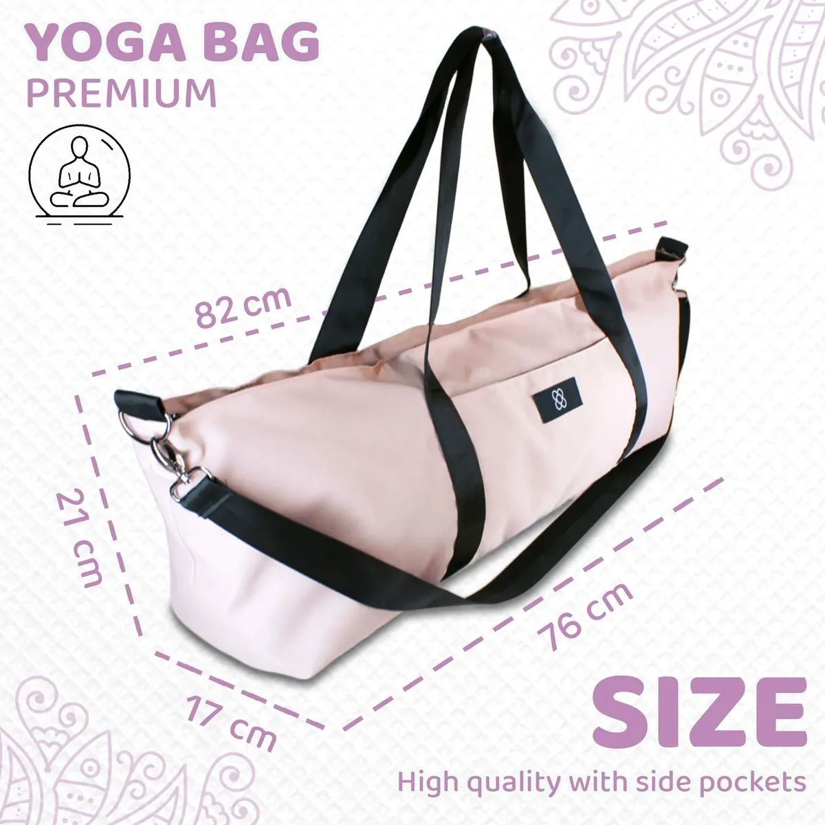 DOJA Barcelona Bolsa Esterilla Yoga Grande XXL - Mochila Yoga de Diseño Resistente - Espaciosa con Bolsillos Integrados - Asas y Correa De Hombro - Bolsa Pilates para Transporte Comodo foto 4