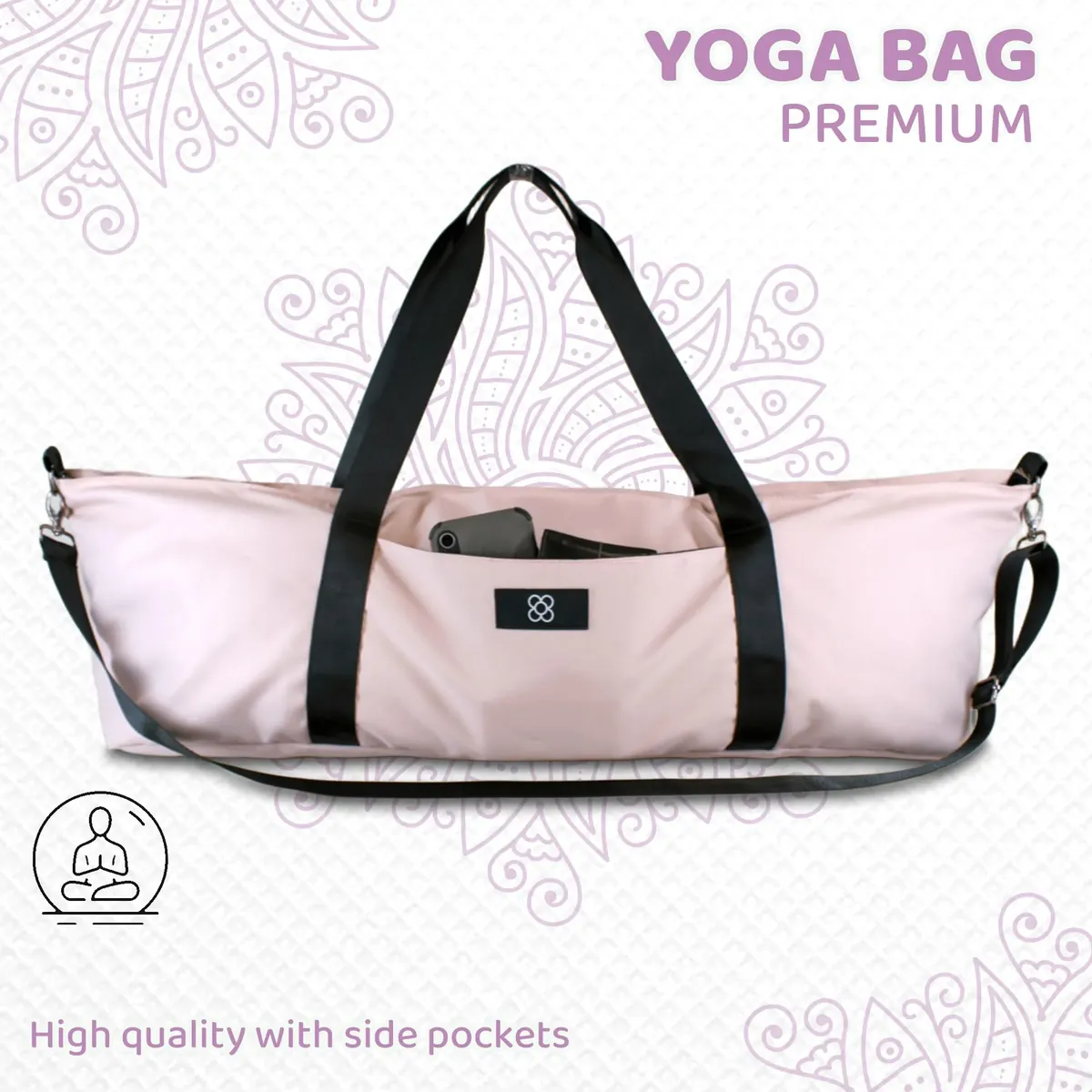 DOJA Barcelona Bolsa Esterilla Yoga Grande XXL - Mochila Yoga de Diseño Resistente - Espaciosa con Bolsillos Integrados - Asas y Correa De Hombro - Bolsa Pilates para Transporte Comodo foto 6