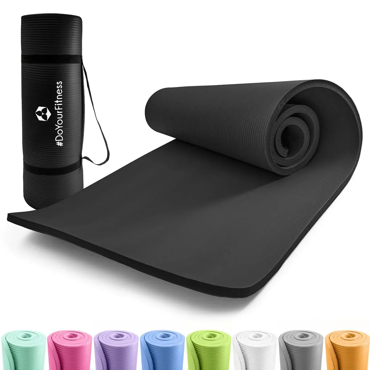 #DoYourFitness® Esterilla de fitness y yoga antideslizante | Para principiantes y avanzados | Grosor de 0,8cm a 2cm | Esterilla de gimnasia que no daña las articulaciones 183cm x 61cm o XXL 190cm x 100cm