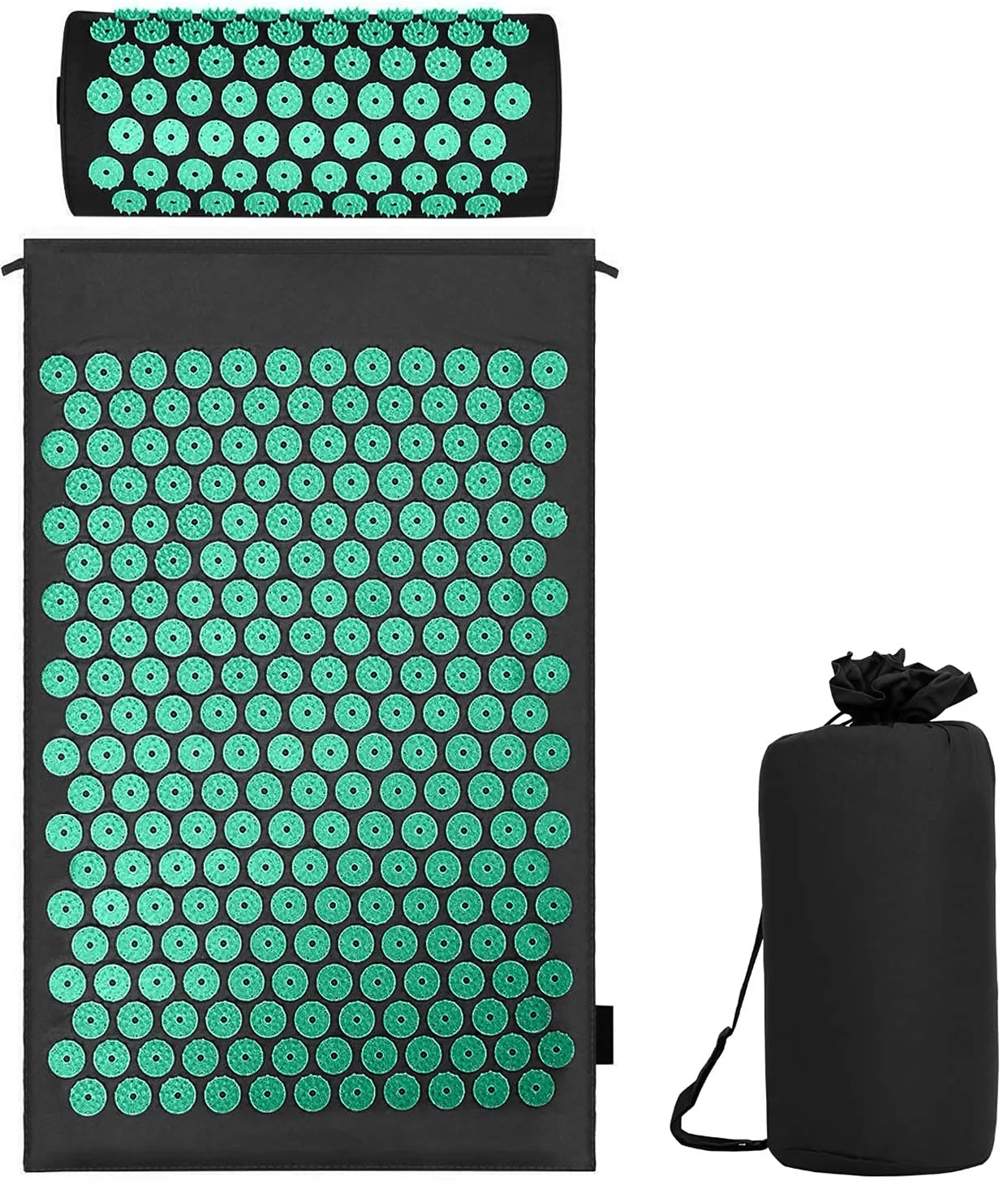 Earnmore Juego de acupresión con cojín para relajación y masaje, alivia el dolor de espalda, dolores de cabeza y cuello, estimula los puntos de energía en el cuerpo