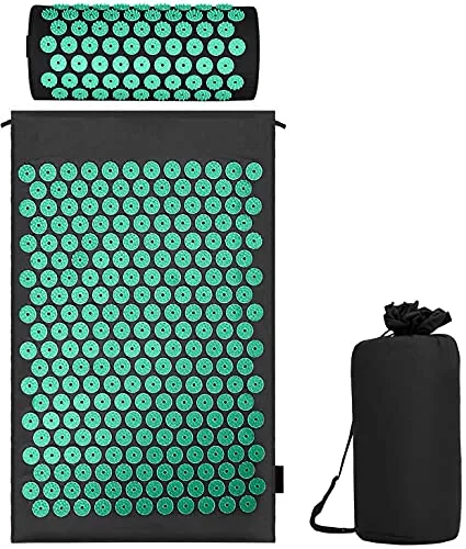 Earnmore Juego de acupresión con cojín para relajación y masaje, alivia el dolor de espalda, dolores de cabeza y cuello, estimula los puntos de energía en el cuerpo foto 1