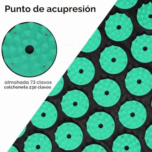 Earnmore Juego de acupresión con cojín para relajación y masaje, alivia el dolor de espalda, dolores de cabeza y cuello, estimula los puntos de energía en el cuerpo foto 3