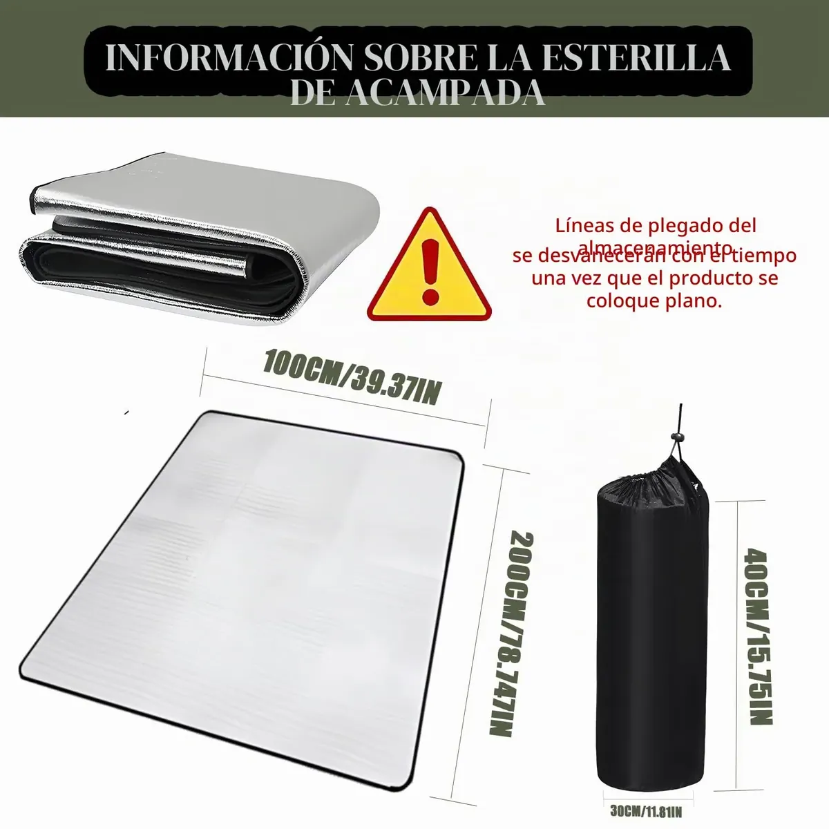 Esterilla Aislante De Aluminio Esterilla Camping 100 x 200 cm Esterilla Aislante De Aluminio Estera De Camping Térmica Aislante,para Exteriores para Camping, Alfombra foto 1