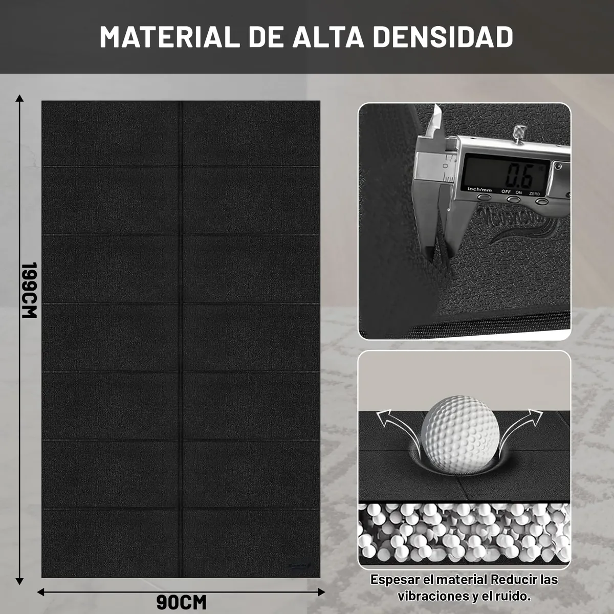 Esterilla de protección para Equipo de Ejercicio, Estera Fitness plegable 200*90cm, Suelo para gimnasio en casa 6mm para bicicletas estáticas, cinta de correr, Resistente Alfombrilla Protect foto 1