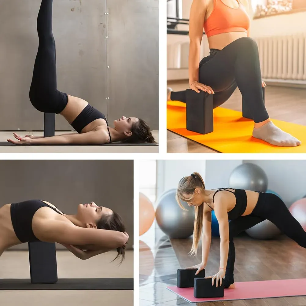 Flintronic 2 Bloques de Yoga, Espuma de Eva Antideslizante de Alta Densidad, Firme y Ligero, Soporte de Yoga Resistente para Yoga, Pilates, Ejercicio, Entrenamiento, Fitness y Gimnasio foto 4