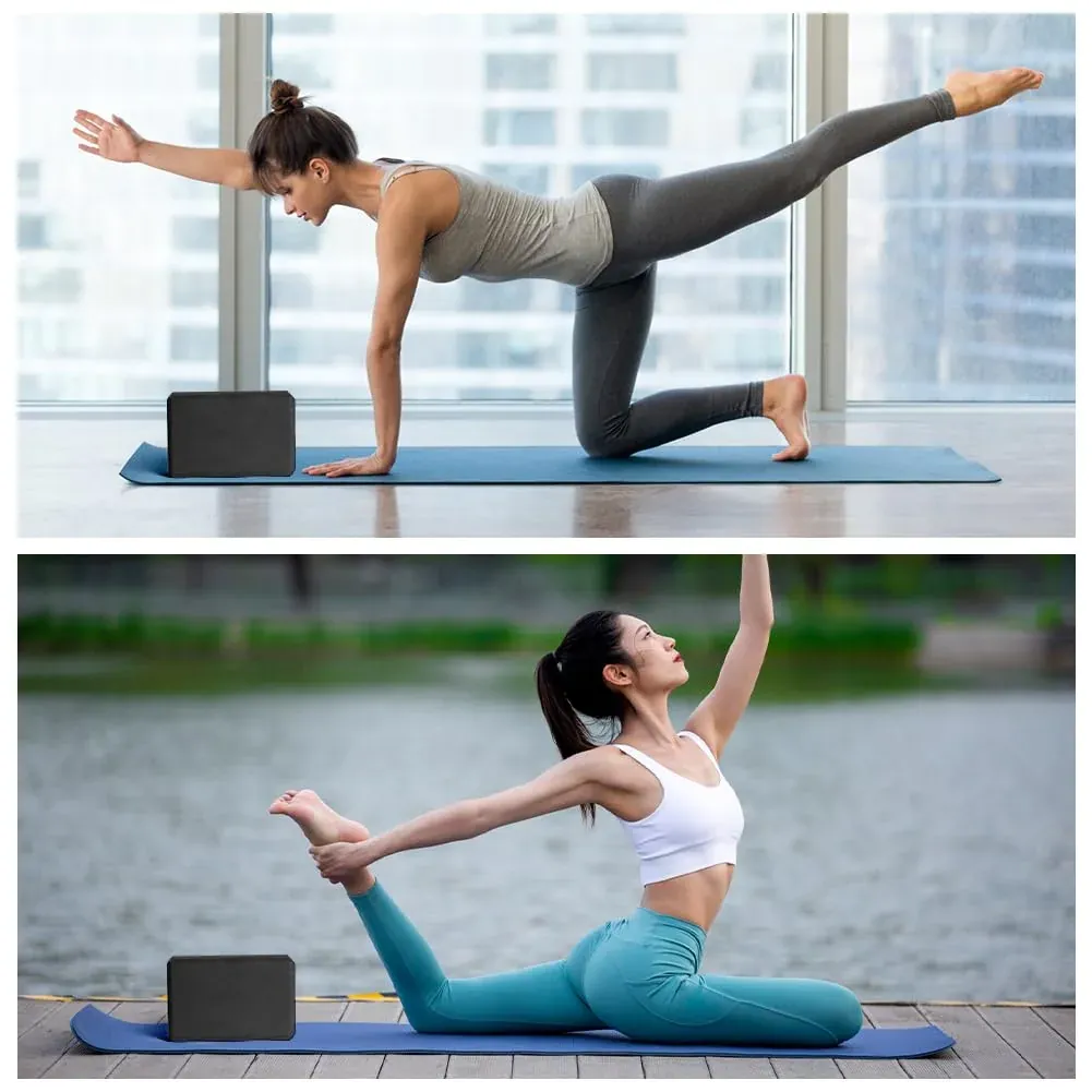 Flintronic 2 Bloques de Yoga, Espuma de Eva Antideslizante de Alta Densidad, Firme y Ligero, Soporte de Yoga Resistente para Yoga, Pilates, Ejercicio, Entrenamiento, Fitness y Gimnasio foto 6