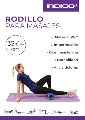 Foam Roller Rodillo Masaje Muscular Multiuso para Pilates Yoga Estiramientos Espalda Lumbar para Fisioterapia Rulo Fitness Automasaje Piernas y Entrenamiento Gimnasio 33x14 Rosa – INDIGO SPORTS foto 4