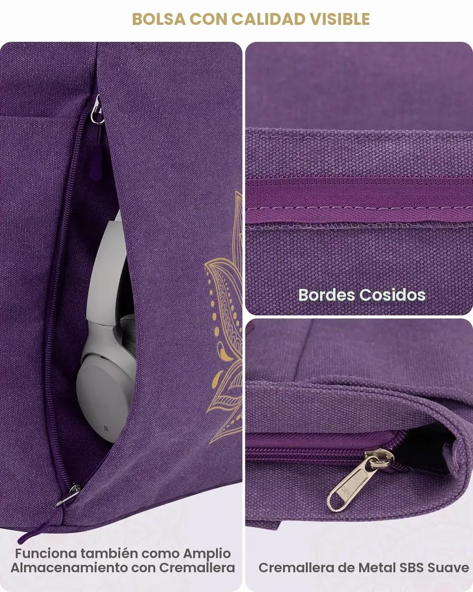 Gonex Bolsa Esterilla Yoga para Mujer de Lona, Bolsa de Gimnasio Pilates foto 3