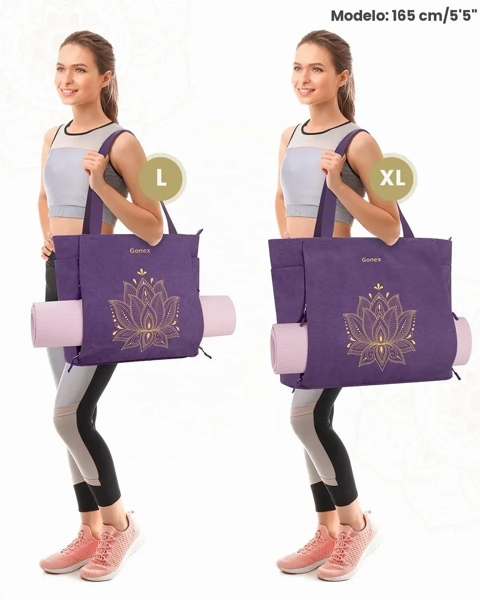 Gonex Bolsa Esterilla Yoga para Mujer de Lona, Bolsa de Gimnasio Pilates foto 6