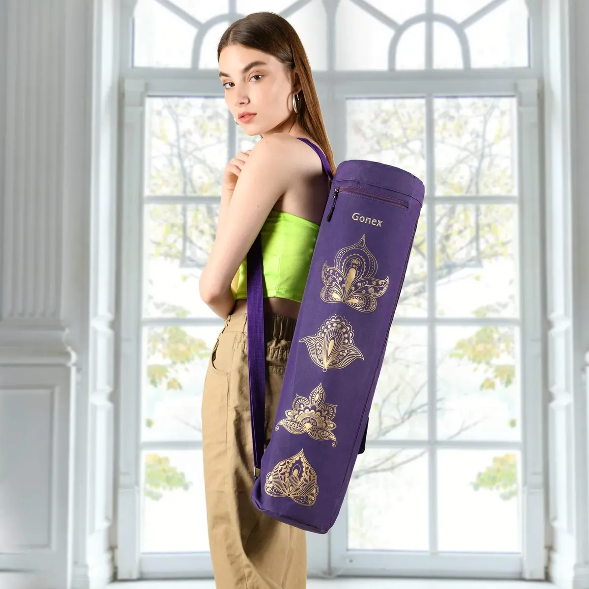 Gonex Bolsa para Esterilla de Yoga con Cremallera Completa, 72 × 18 cm foto 6