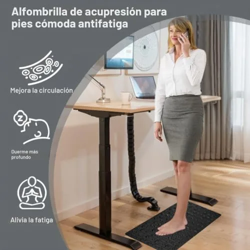 iLivin Alfombrilla Acupresión Pies 70x42cm Antifatiga Escritorio | Alfombra Masaje para Baño y Cocina Reflexología Podal Alivio Pie Dolor y Fatiga Regalo foto 2