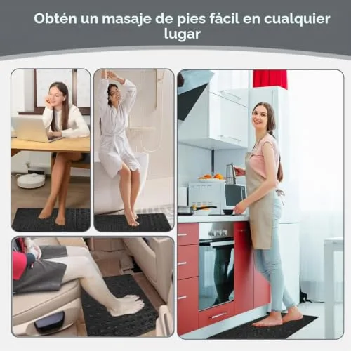 iLivin Alfombrilla Acupresión Pies 70x42cm Antifatiga Escritorio | Alfombra Masaje para Baño y Cocina Reflexología Podal Alivio Pie Dolor y Fatiga Regalo foto 4