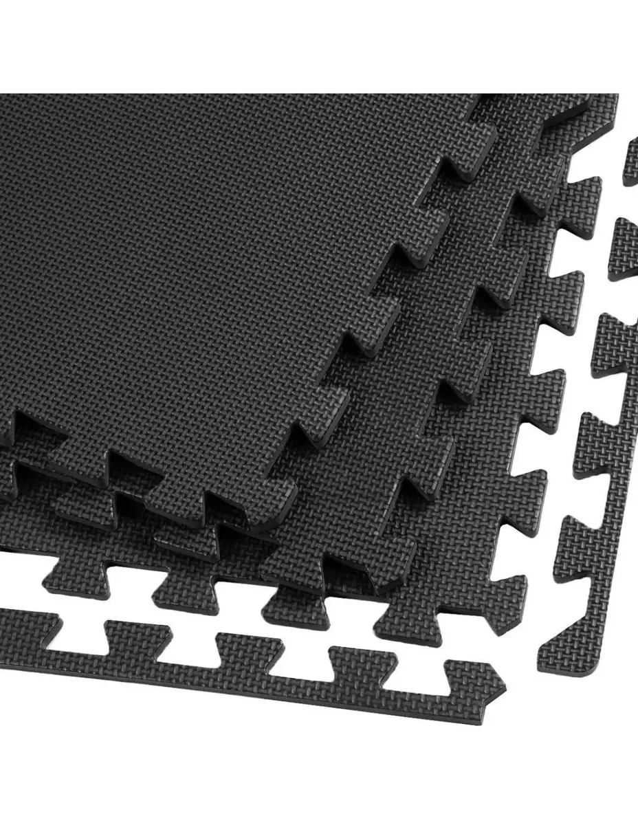 JARDIN202 - Esterilla Puzzle para Suelos de Gimnasio y Fitness | Negro | Protección de Goma Espuma, tatami puzzle Expandible 4 uds 60x60cm foto 2