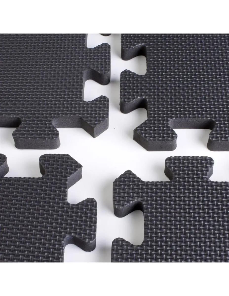 JARDIN202 - Esterilla Puzzle para Suelos de Gimnasio y Fitness | Negro | Protección de Goma Espuma, tatami puzzle Expandible 4 uds 60x60cm foto 3