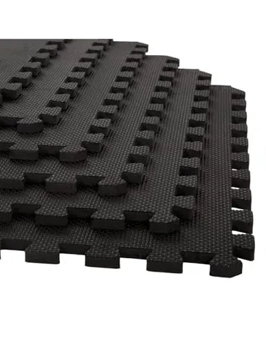 JARDIN202 - Esterilla Puzzle para Suelos de Gimnasio y Fitness | Negro | Protección de Goma Espuma, tatami puzzle Expandible 4 uds 60x60cm foto 7