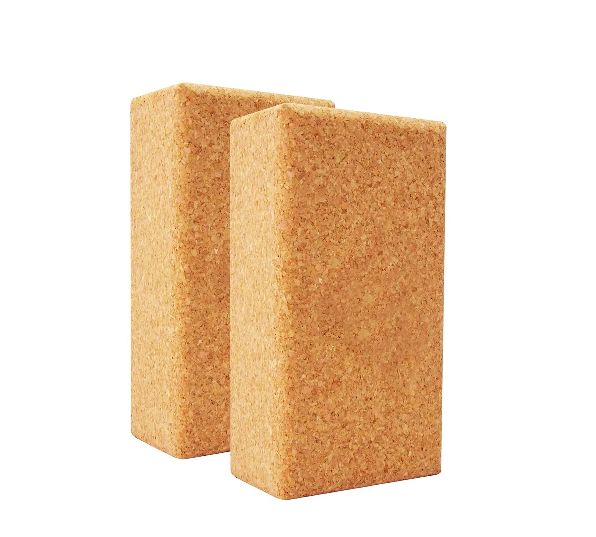 Juego de 2 bloques de yoga de corcho 100% natural – Hatha Klotz también para principiantes, meditación y pilates, accesorios de fitness, ayuda para regeneración, espalda, estiramientos y bloqueos, dos foto 1