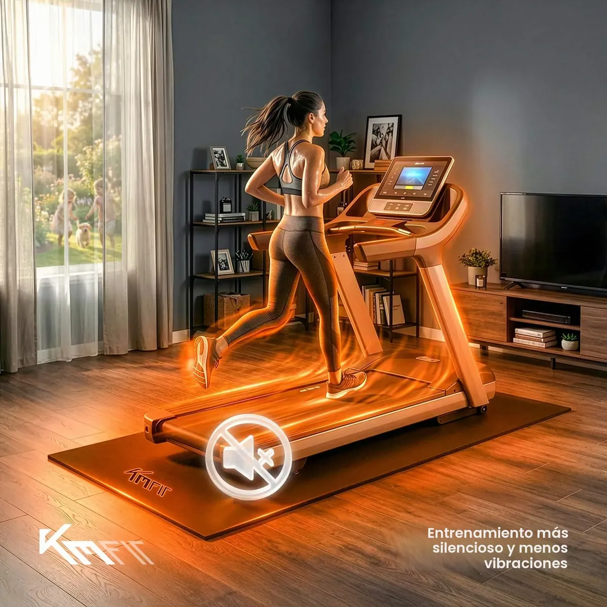 KM-Fit Esterilla Protectora Fitness | Alfombrilla Antideslizante para Aparatos de Gimnasio | Aislante Acústico y Antivibraciones | Yoga, Pilates y Ejercicio | 4 Tamaños Disponibles foto 4