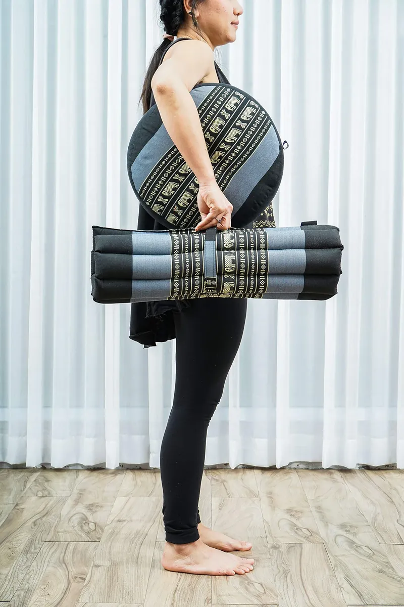 Leewadee Set Meditación Compacto Zafu & Zabuton - Pequeño Cojín Kapok Yoga Zen Zazen foto 1