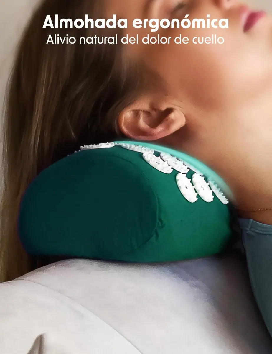 LifeGood Esterilla Acupresion - Eco - Con Cojín, Bolas de Masaje y Bolsa - Almohada - Colchoneta de Acupuntura Relajación y Alivio del Dolor - Flor de Loto - Bianco & Verde foto 3