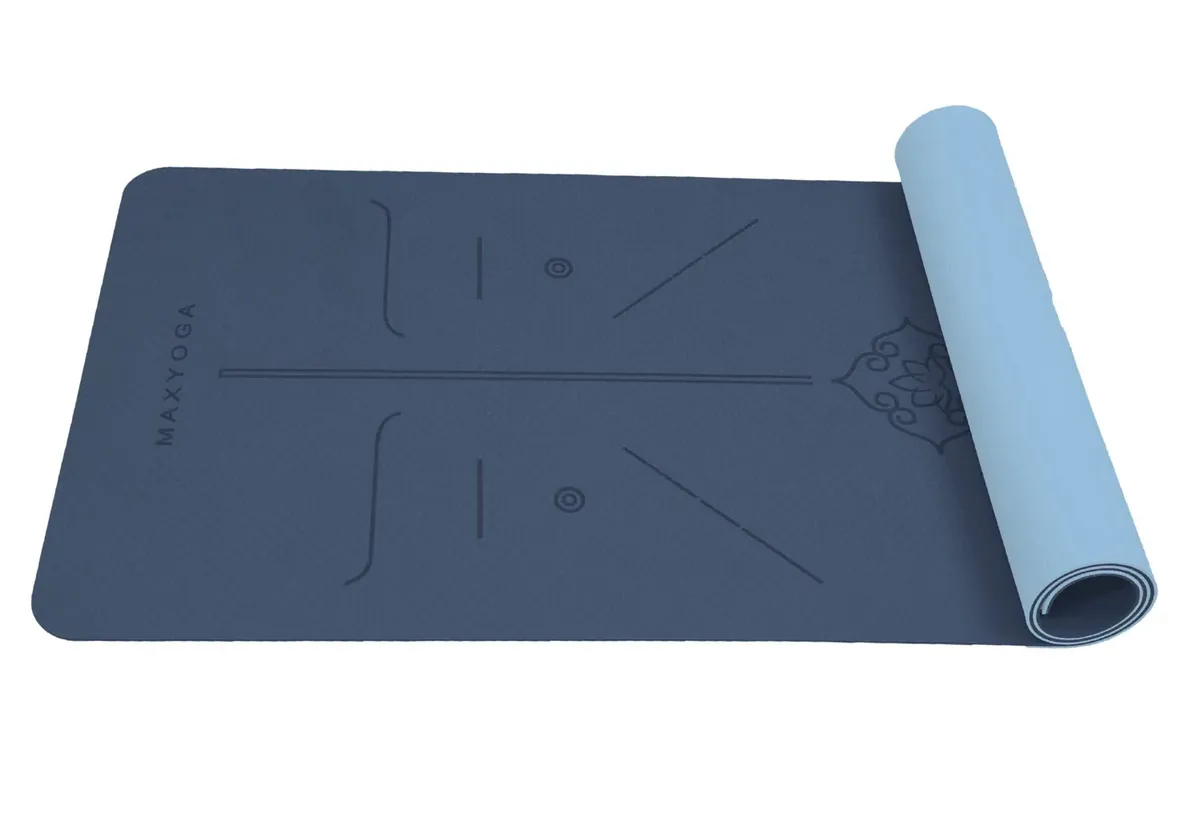 MaxDirect Esterilla Yoga con Sistema de Alineación y Marcados. Colchoneta Yoga Mat Antideslizante y Ligera de Material Ecológico TPE. Tamaño Ideal 183cm x 61cm x 6mm. foto 1
