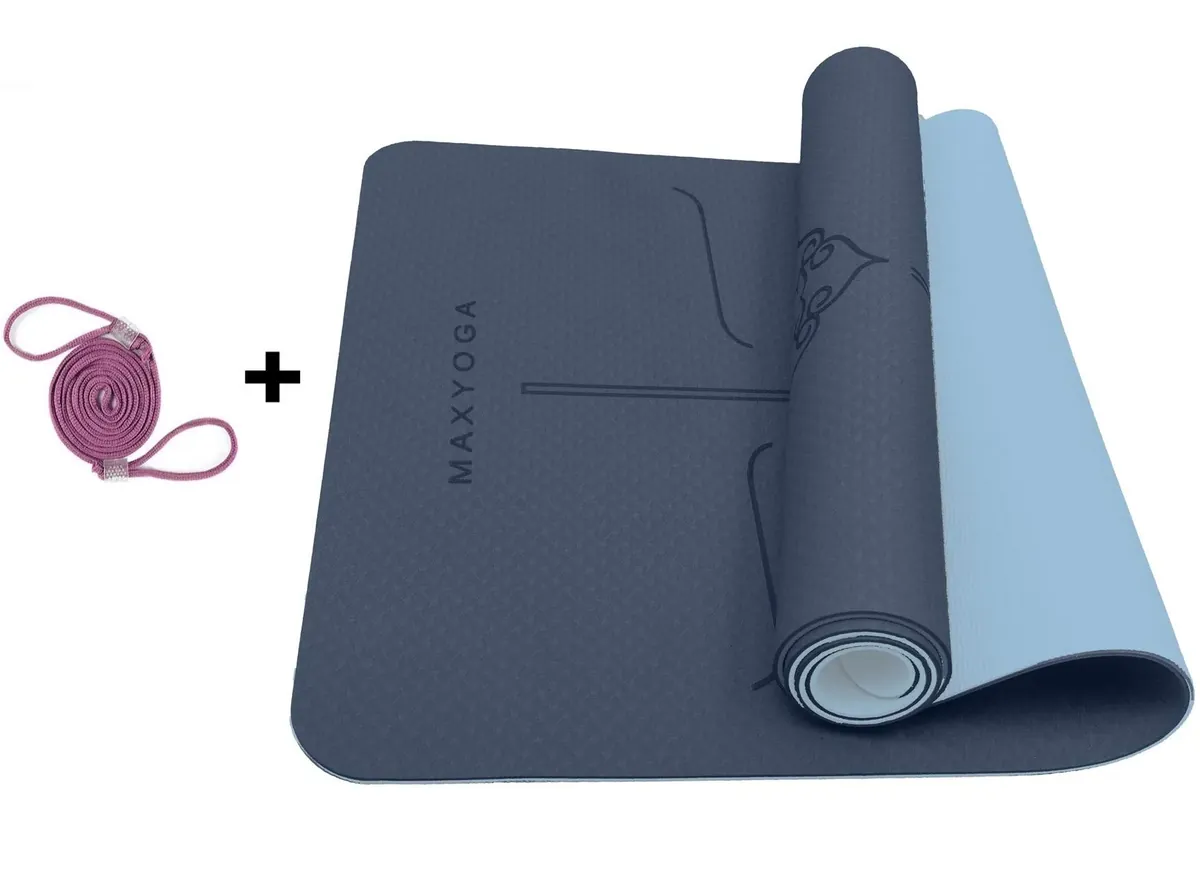 MaxDirect Esterilla Yoga con Sistema de Alineación y Marcados. Colchoneta Yoga Mat Antideslizante y Ligera de Material Ecológico TPE. Tamaño Ideal 183cm x 61cm x 6mm. foto 6
