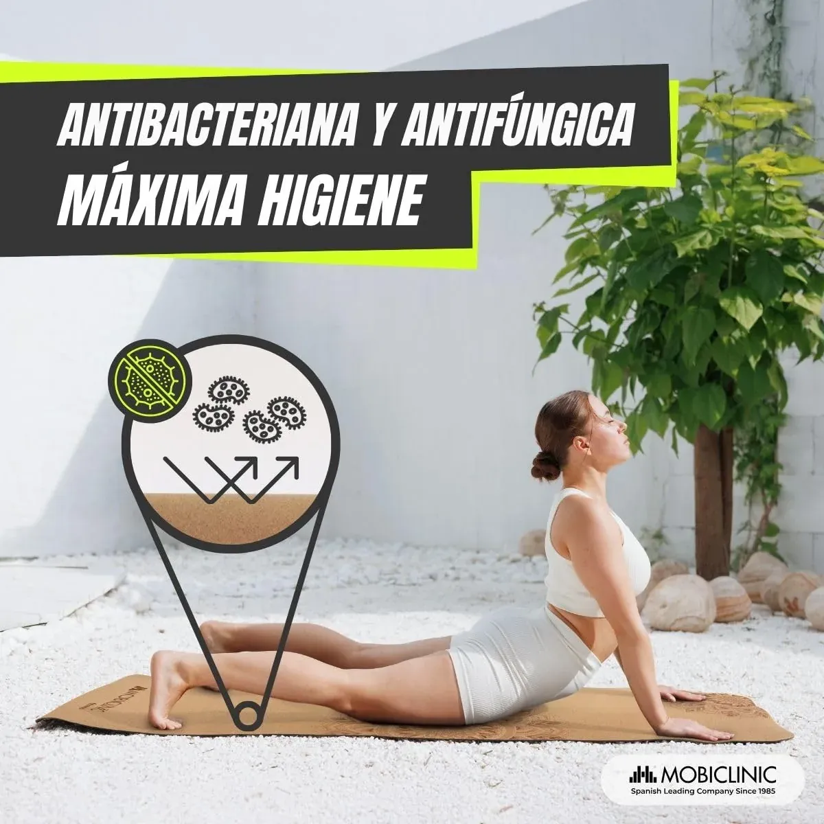 Mobiclinic®, Esterilla yoga corcho natural, Antideslizante, Bolsa de transporte, Antimicrobiana, 4mm grosor, Tpe 100% reciclable, Ecológica, 183x61cm, Diseño mandala, Ey-02, Pilates, Fitness foto 3