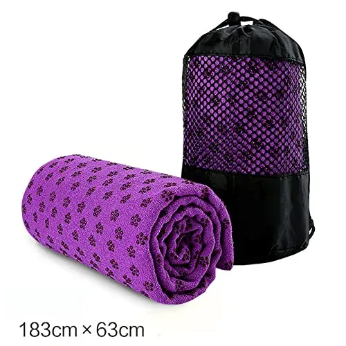 Morbuy Toalla de Yoga Antideslizante, Esterilla Plegable para Viajes, Secado Rápido, Microfibra (183x63cm, Púrpura Clásico) foto 7