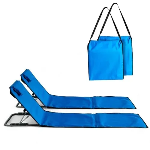 Pincho Esterilla de Playa Plegable con Respaldo Ajustable – Tumbona Portátil Ligera para Camping, Jardín y Piscina – Alfombra de Playa con Respaldo Ergonómico y Fácil Transporte (Turquesa) foto 5