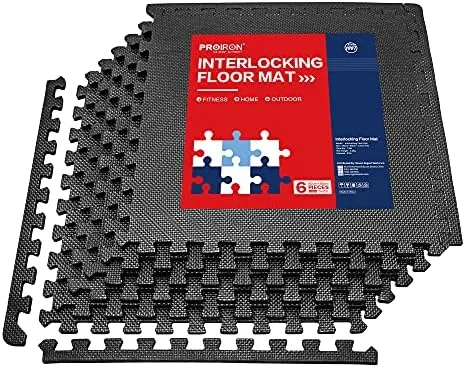 PROIRON Esterilla Puzzle de Fitness Alfombra EVA Espuma para Máquinas de Deporte y Gimnasios 60 x 60 x 1.2 cm (6 Piezas) foto 1