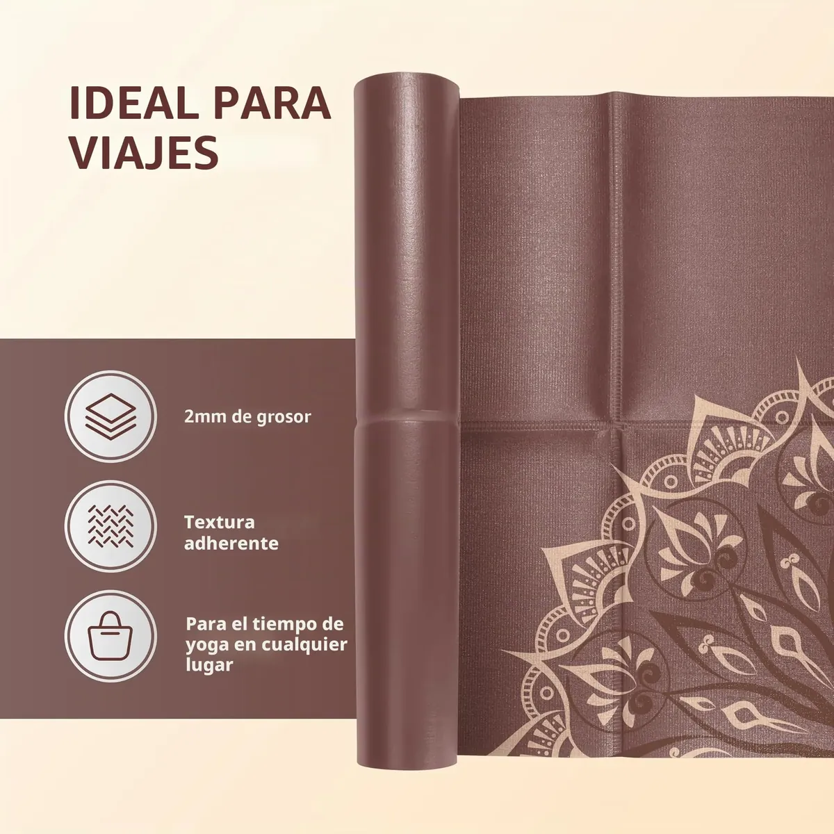 PROIRON Esterilla Yoga Plegable, Colchoneta de Yoga PVC Antideslizante 2MM de Grosor Fácil de Doblar para Fitness Yoga Ejercicio Pilates Deportes, 173x61CM foto 3