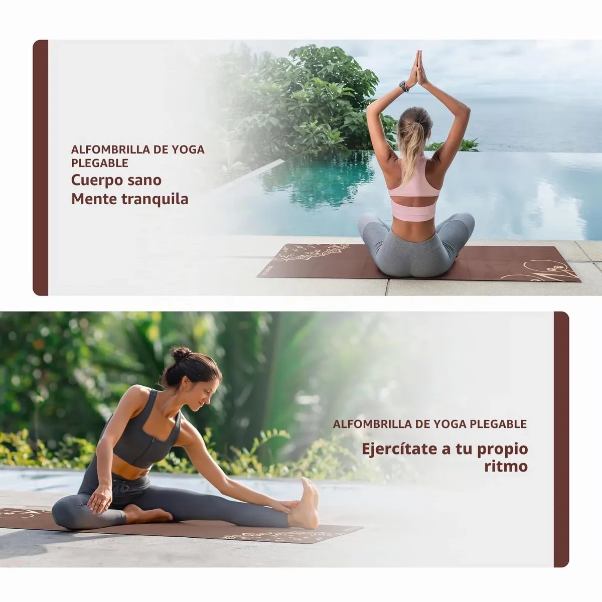 PROIRON Esterilla Yoga Plegable, Colchoneta de Yoga PVC Antideslizante 2MM de Grosor Fácil de Doblar para Fitness Yoga Ejercicio Pilates Deportes, 173x61CM foto 6
